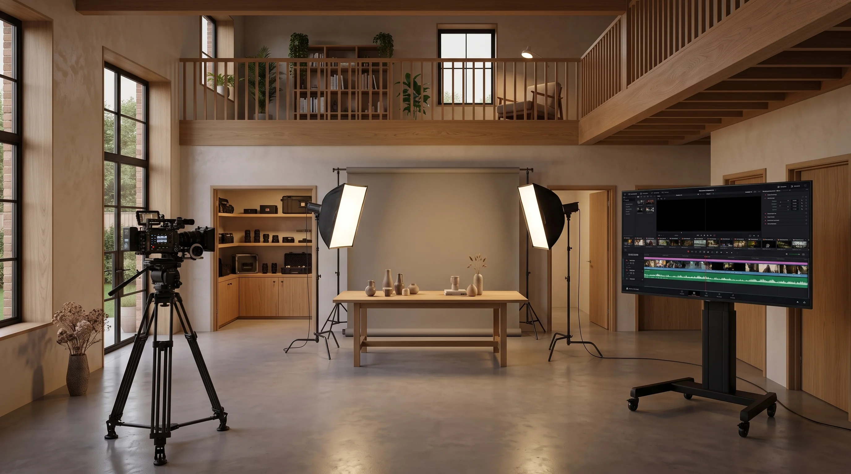 Een filmopstelling in een studio