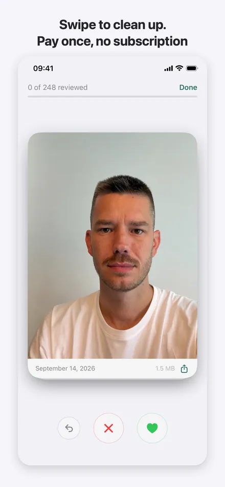 Swipe to keep or delete