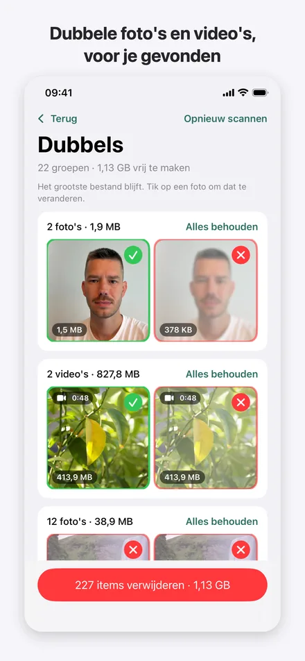 Dubbele foto’s naast elkaar