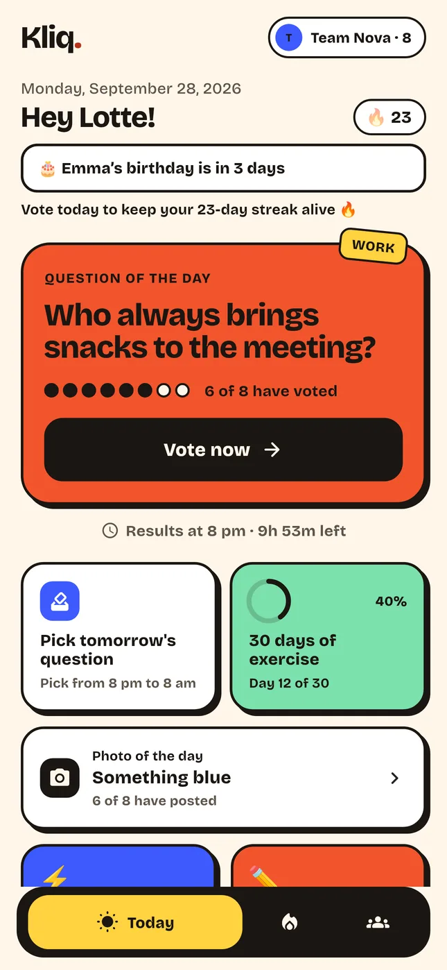 A work question every morning
