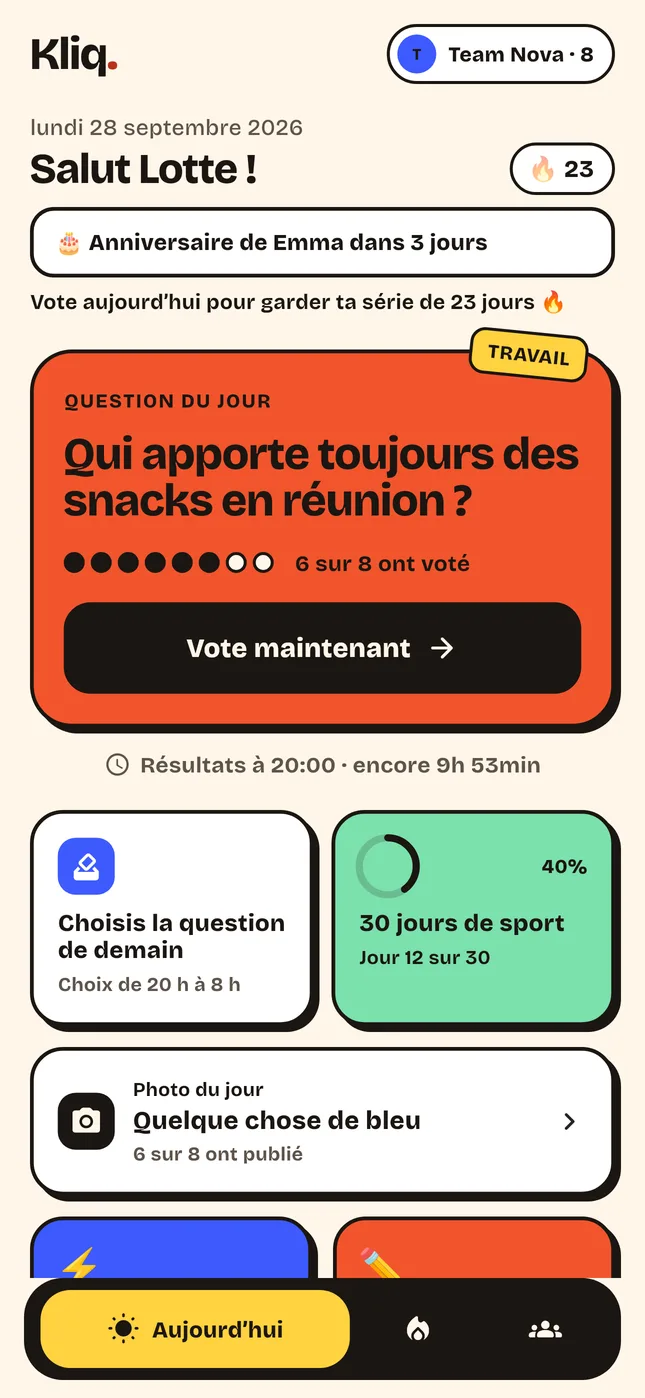 Une question pro chaque matin