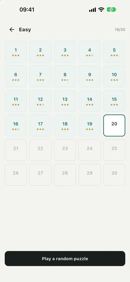 120 levels, from easy to expert