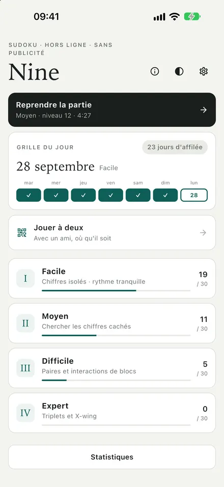 Une nouvelle grille chaque jour