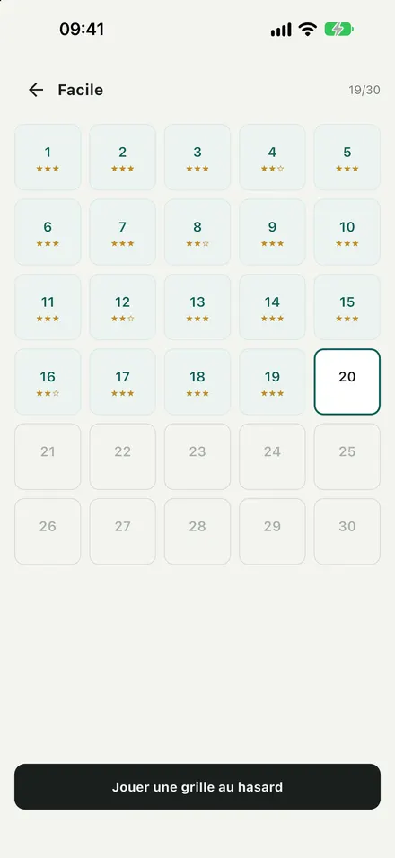 120 niveaux, de facile à expert